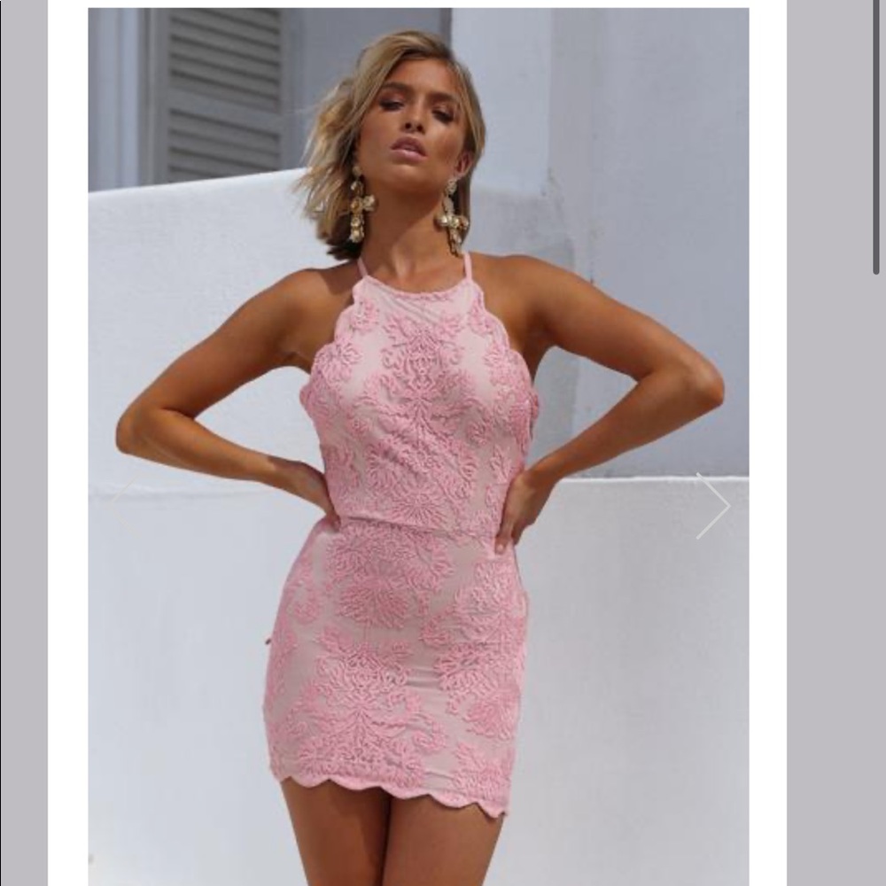 Xenia Boutique pink lace dress